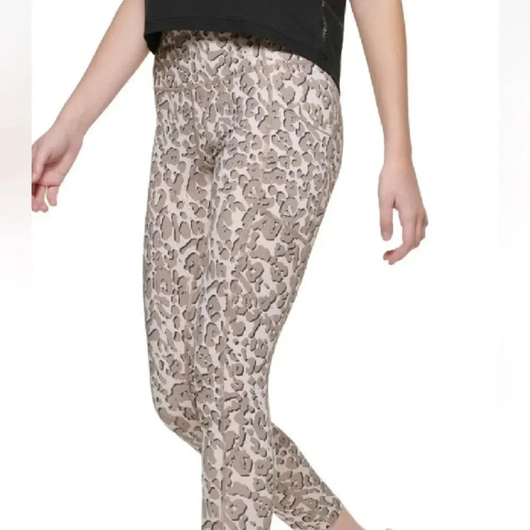 Calvin Klein Performance Printed High-Rise 7/8 Leggings - Leopard Track Moonrock - Picture 2 of 2